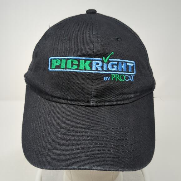 Pick Right By Procat Strapback Baseball Cap Black One Size Adjustable Apollo USA - Picture 2 of 9